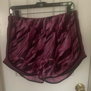 Nike Women's Purple Patterned Athletic Shorts